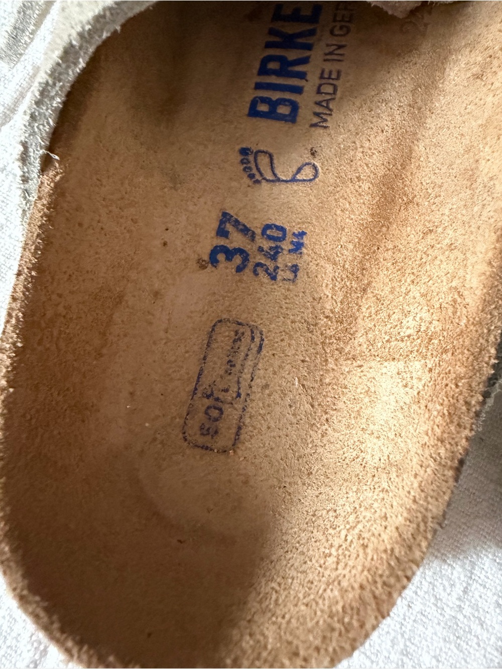 Birkenstock Arizona Two-Strap Sandals in Light Taupe Suede - Picture 3 of 6